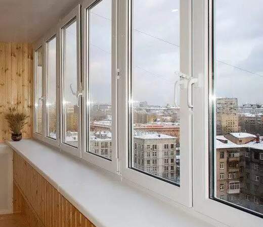 Тёплое остекление ПВХ большого балкона в Жуковском